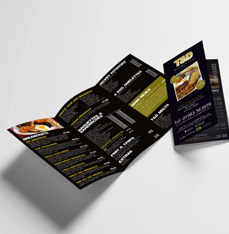 A4 Roll Fold Flyers 300gsm uncoated